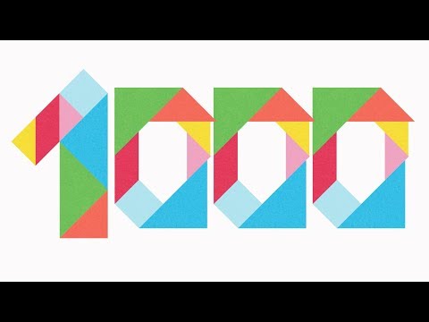 Counting to 1000 - Relaxing Colourful Tangram Numbers Animation