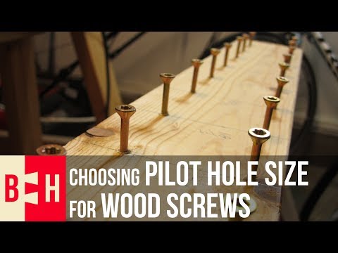 Choosing Pilot Hole Size for Wood Screws