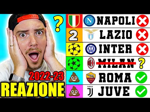 REAZIONE AL MIO PRONOSTICO sulla CLASSIFICA di SERIE A 2022 23