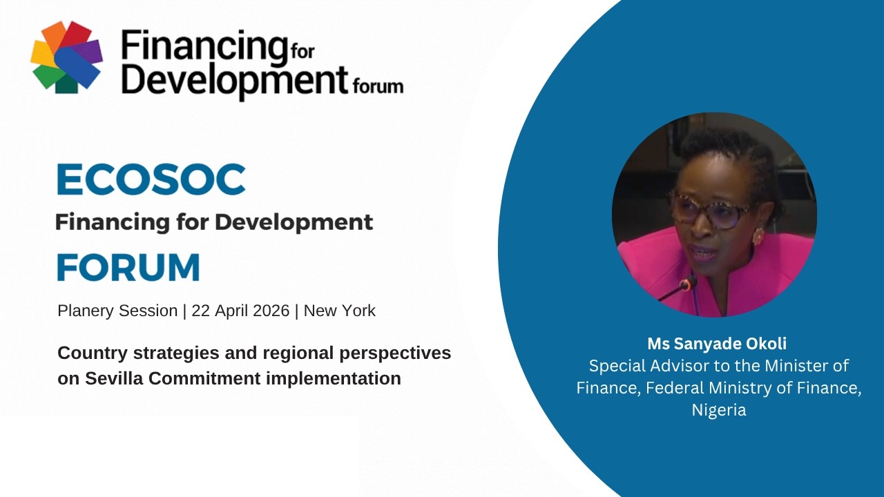 Sanyade Okoli, Special Advisor to the Minister, Federal Ministry of Finance, Nigeria at FFD Forum