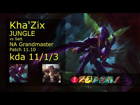 Kha'Zix Jungle vs Sett - NA Grandmaster 11/1/3 Patch 11.10 Gameplay