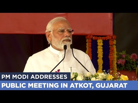 PM Modi addresses public meeting in Atkot, Gujarat