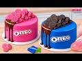 💙Ultimate Pink & Classic Blue OREO Chocolate Drip Cakes💙Mini OREO Cake Challenge | Mina Sweet Baking