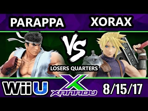 S@X 215 - Parappa (Ryu, Bowser Jr.) Vs. Xorax (Cloud) - SSB4 Losers Quarters - Smash 4