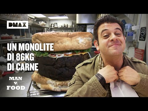 Adam Richman takes on a 195-pound meat monolith: a Guinness World Record-breaking beast | Man vs....