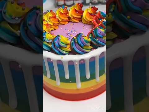raindow cake decorating♥️🧡💚💜♥️🧡💚💜 #shorts