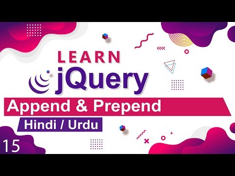 jQuery Append & Prepend Method Tutorial in Hindi / Urdu