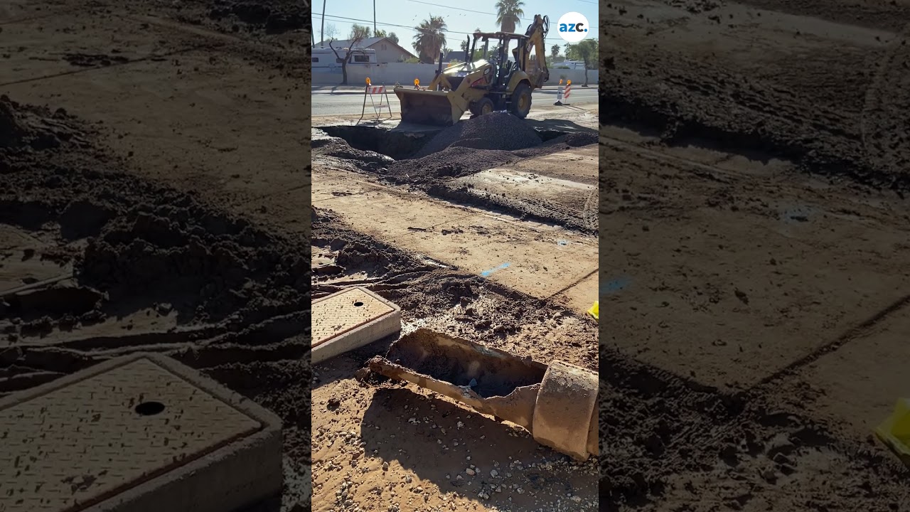 Sinkhole emerges after water main break in north Phoenix
