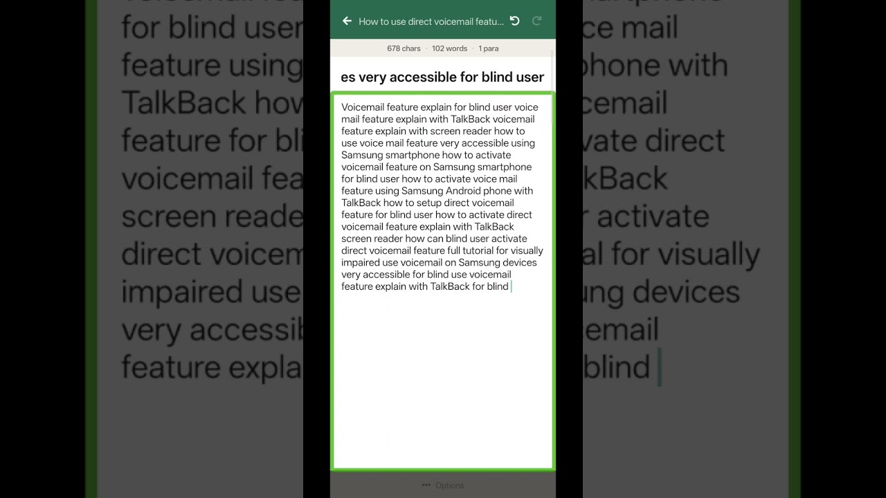 direct voicemail feature explain for blind user very useful feature of Android record voicemail 