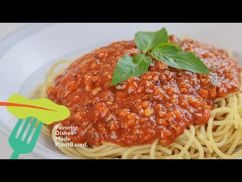 Mushroom Bolognese Spaghetti (Vegan) | PlantBased & More