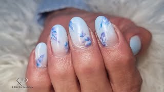 Gel rebalance step by step with shape correction, cuticle work and pterygium. One stroke nail art
