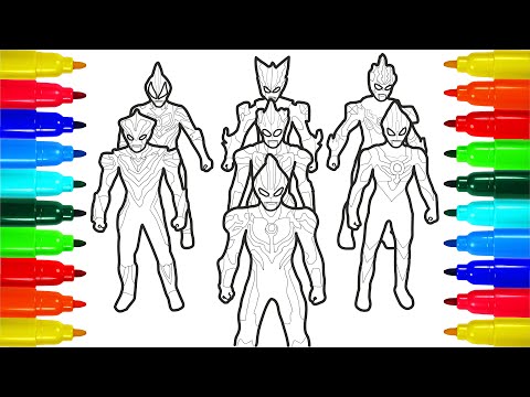 Ultraman + Marvel Heroes Coloring Pages