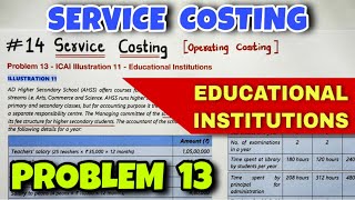 #14 Service or Operating Costing - Problem 13 - ICAI Illustration 11 - By Saheb Academy