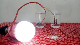 How To Glow Electrical bulb by using salt water | Free Energy Experiment Using Blades | Free energy