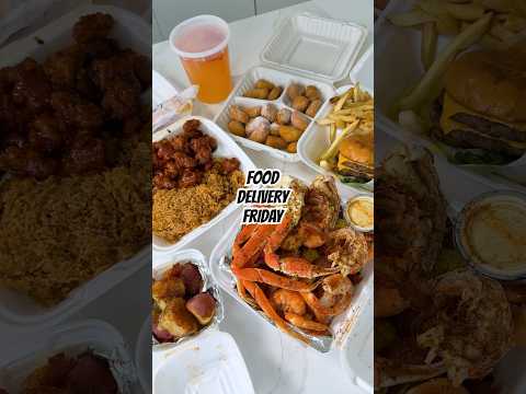 Food Delivery Friday! Which plate are you picking? 🍔🍜🦐🥡