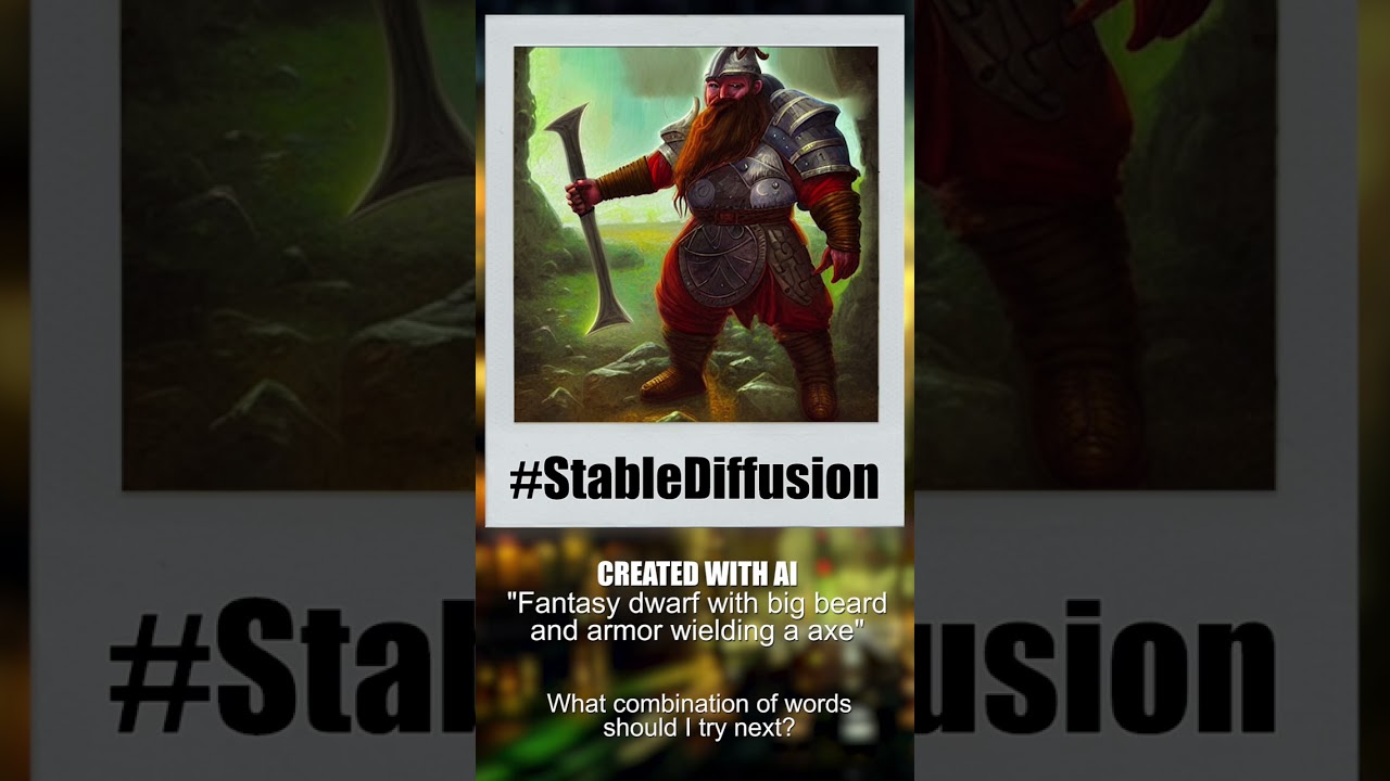 Warrior dwarf AI art with Stable Diffusion. #aiart #stablediffusion #digitalart #shortsart