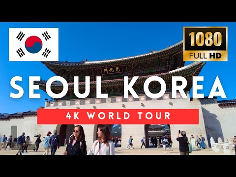 Passeio a pé no norte de Seul 🇰🇷 Coreia do Sul Estação de Seul - Palácio Deoksugung - Palácio Gyeongbokgung - Vila Bukchon Hanok - Dongdaemun Passeio a pé em Seul, Coreia 16 de outubro de 2023
