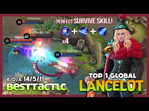 The Next Level Survive Skill of Lancelot! вeѕттacтιc Top 1 Global Lancelot ~ Mobile Legends