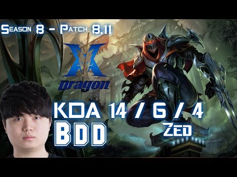 KZ BDD ZED vs FIORA Mid - Patch 8.11 KR Ranked