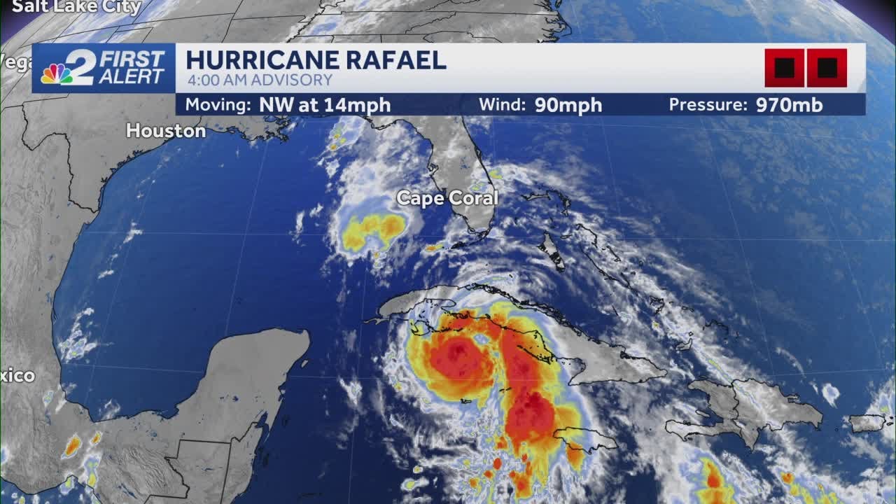 Hurricane Rafael nearing category 2 strength
