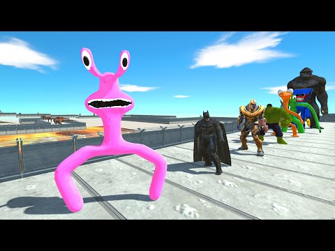 Rainbow Friend Pink Lava Death Run - Animal Revolt Battle Simulator