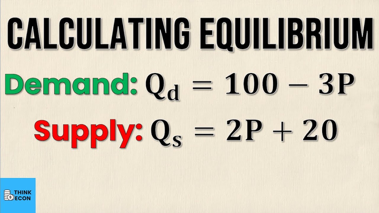 How to Calculate Market Equilibrium | (NO GRAPHING) | Think Econ
