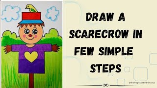 Easy Scarecrow Drawing for Kids | Step by Step Tutorial