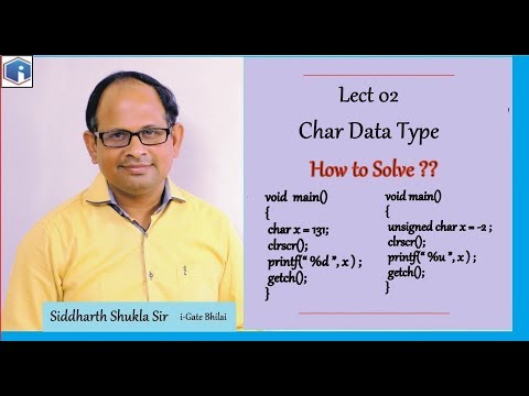 C - Programming Lect 02 - Char Data Type | igatecs bhilai