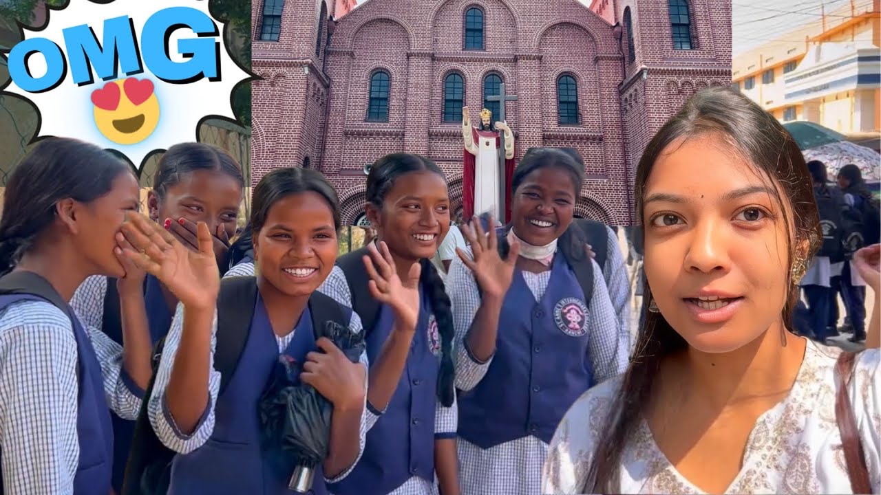 I met my school fans while visiting St. Mary's Cathedral Church in Ranchi😍