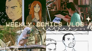 New parrot and a week of drawing and coloring my medieval comic | Studio Weekly Vlog #2