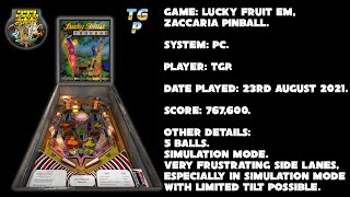 Lucky Fruit EM - Zaccaria Pinball - Simulation Mode, 5 balls - 767,600 points.