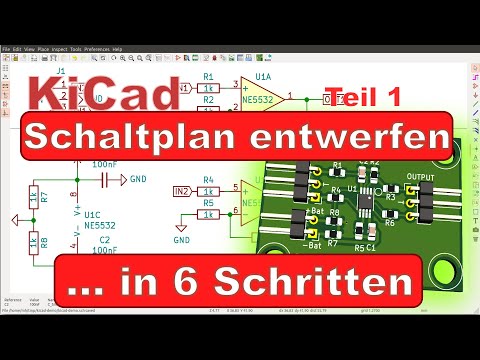 KiCad Design Tutorial (Part 1): Creating a circuit diagram in 6 easy steps (German)