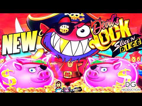 😮NEW DEVIL'S LOCK SLICE 'N DICE PIRATE SHARK TREASURE HUNT SLOT MACHINE LAS VEGAS CASINO OMG WOW IRL