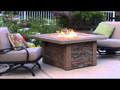 Sierra Square Gas Fire Pit Table - The Outdoor GreatRoom Company Video