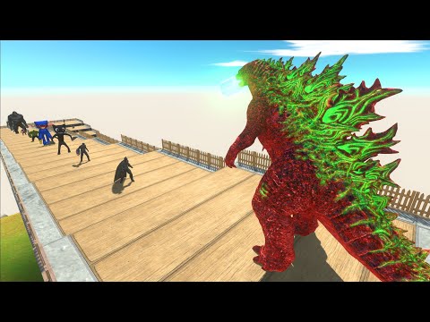 GODZILLA RED DEATH FALL ATTACK - Animal Revolt Battle Simulator