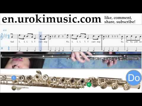 Flute lessons The Chainsmokers ft. Halsey - Closer Sheet Music Tutorial Part#2 um-352
