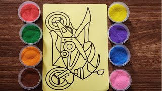 Moto sand painting - Tô tranh cát xe mô tô - Knhi_art