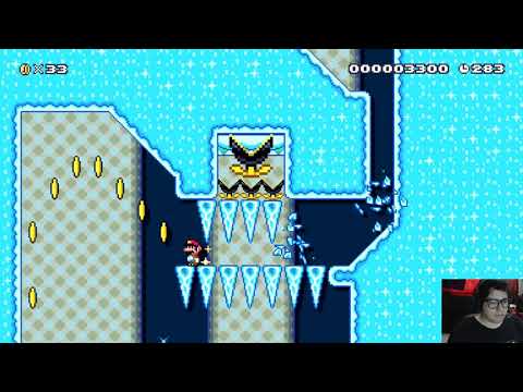 Slippery Stalactite - Super mario maker 2 SMW ice level