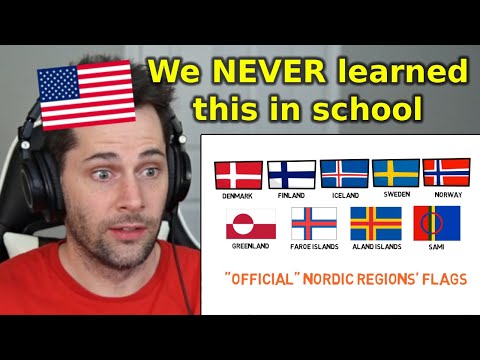 American Reacts to the Nordic Flags Explained