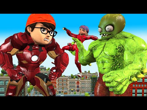 Nick IronMan Hero Help Tani and Joker Friend Combat Zombie Boss - Scary Teacher 3D Fun Animation