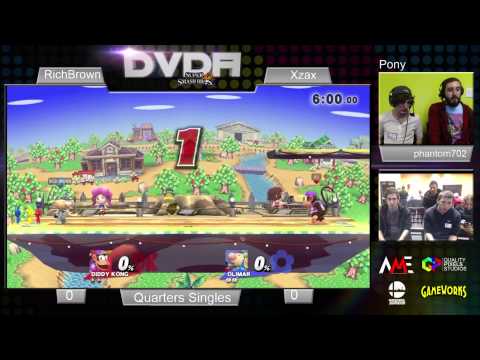 DVDA #6 Singles Quarter Finals Rich Brown (Olimar) vs NME Xzax (Mario) Super Smash Bros. Tournament