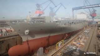 Ship Construction Time-lapse of Daniel K. Inouye (Philly Shipyard Hull