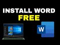 How To Download Install Microsoft Word Office For Free On PC Laptop