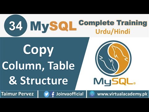 How to Copy Column Table Structure from one Table to Another Table in MySQL | 34