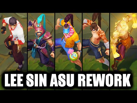 All Lee Sin Skins Spotlight ASU Rework 2024 (League of Legends)