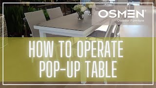 How to open and close pop up extension table