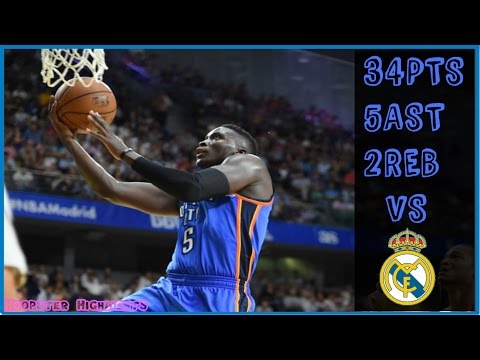 Victor Oladipo Highlights ( 2016.10.03) vs Real Madrid - 34 Pts 5 Ast 2 Reb Thunder Debut