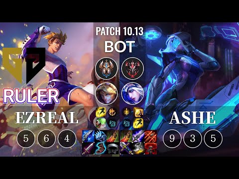 GEN Ruler Ezreal vs Ashe Bot - KR Patch 10.13