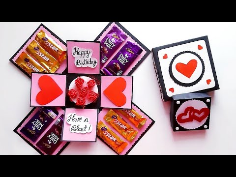 DIY Greeting Cards for Birthday / Chocolate explosion box tutorial / How to make Explosion Box