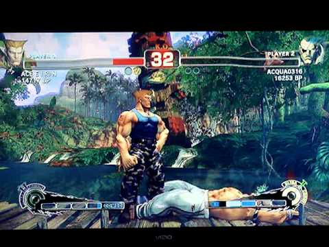 SSF4: ACE E I RI N (Guile) vs ACQUA0316 (Sagat) - Japanese XBL ranked